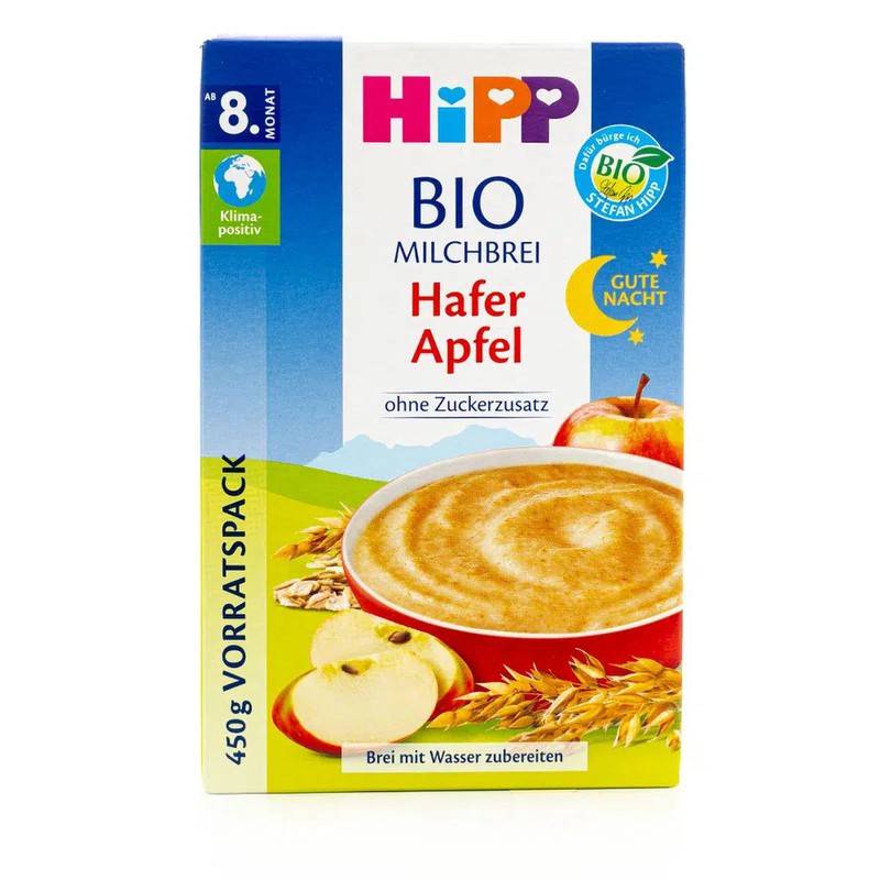 HiPP Organic Good Night Milk Porridge - Oat and Apple (8+ Months) - 450g