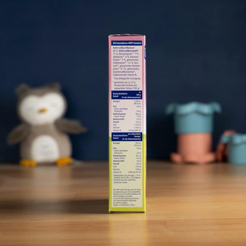 HiPP Organic Porridge - Oat Strawberry-Raspberry (8+ Months) - 250g