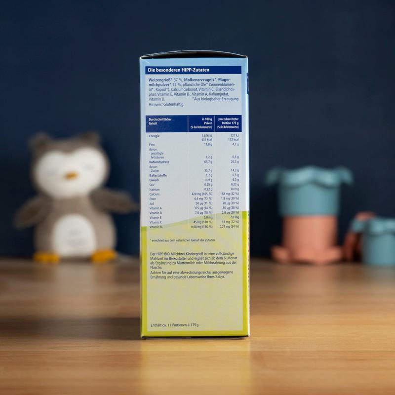 HiPP Organic Semolina Milk Porridge (6+ Months) - 450g