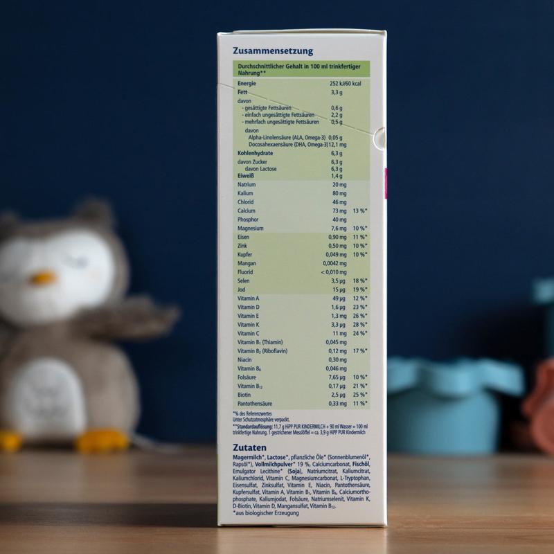 HiPP PUR Stage 4 Organic Whole Milk Toddler Formula 12+ months (500g)