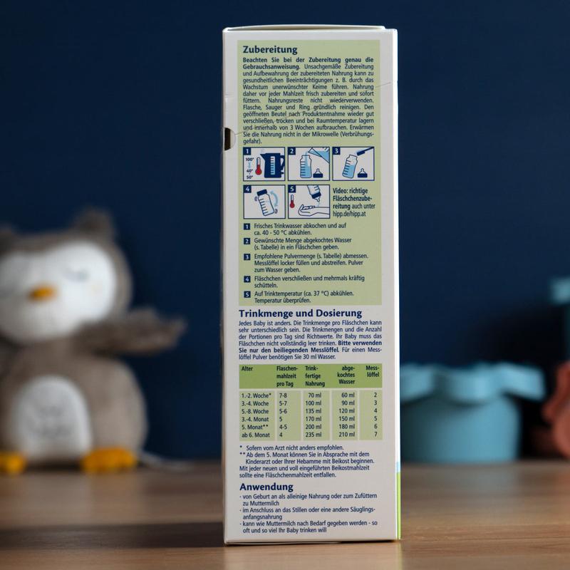 HiPP PUR Stage PRE Organic Whole Milk Infant Formula 0-6 months (500g)