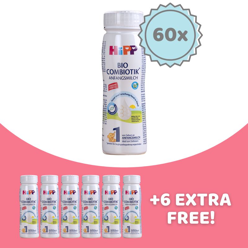 HiPP Ready to Feed Stage 1 (0-6 Months) - 200ml (60 Bottles)