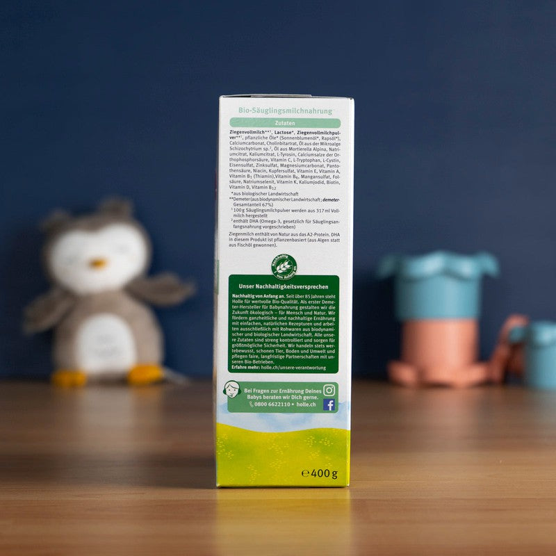 Holle Goat Stage 1 Milk Formula (400g) + HiPP Storage Container