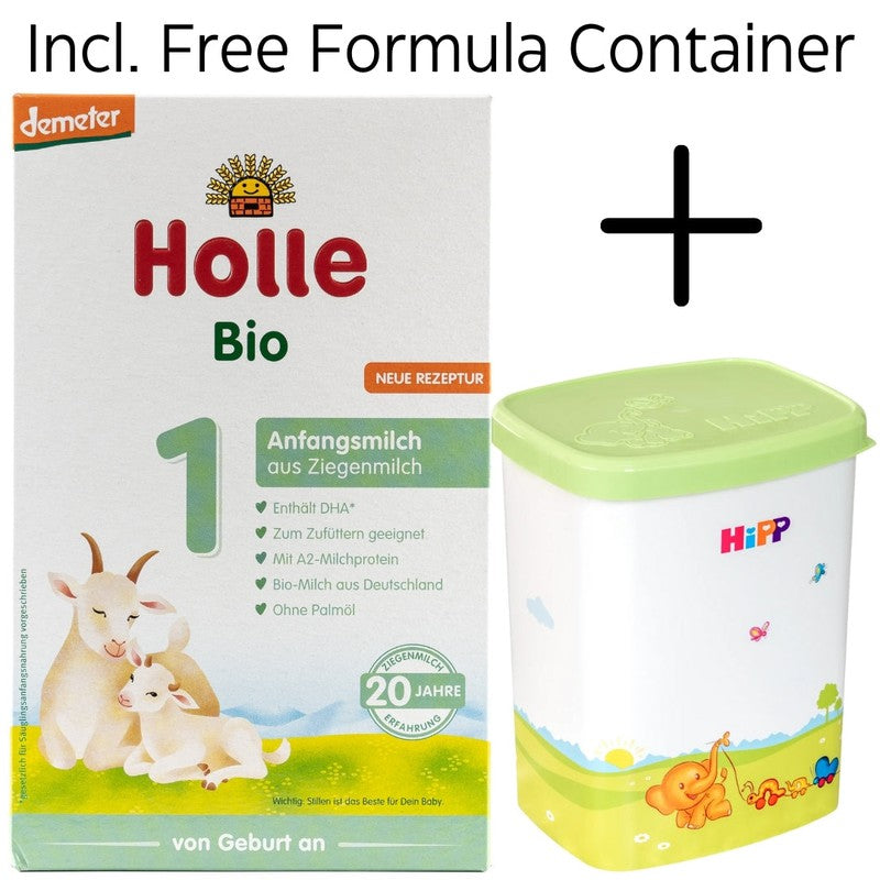 Holle Goat Stage 1 Milk Formula (400g) + HiPP Storage Container