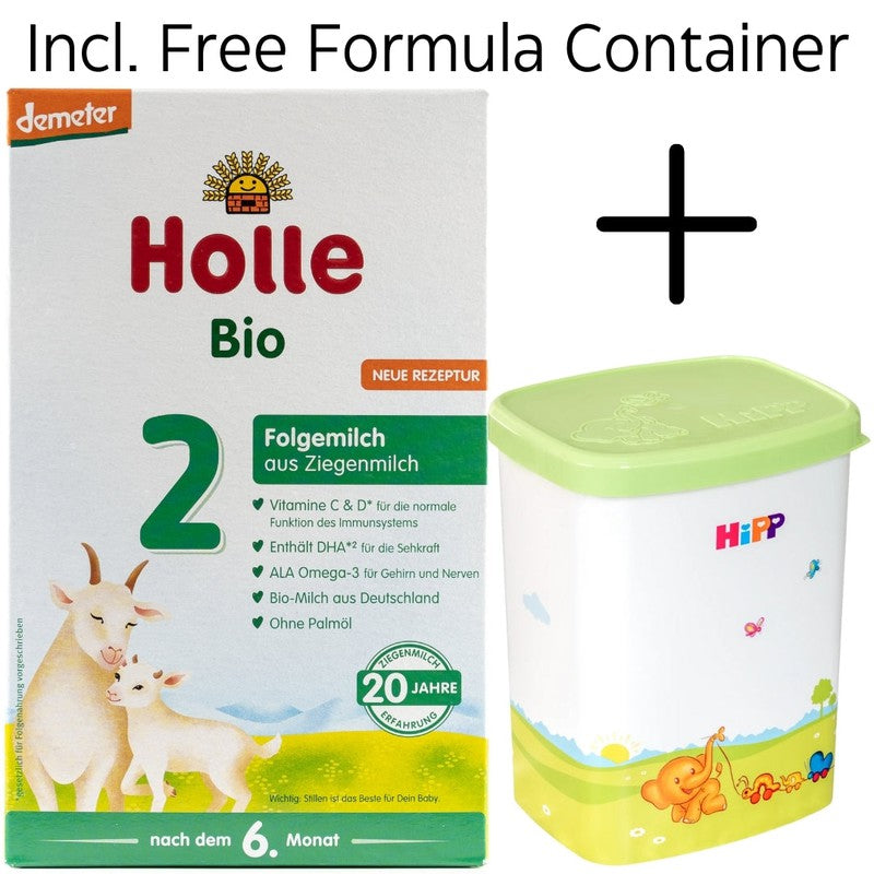 Holle Goat Stage 2 Milk Formula (400g) + HiPP Storage Container
