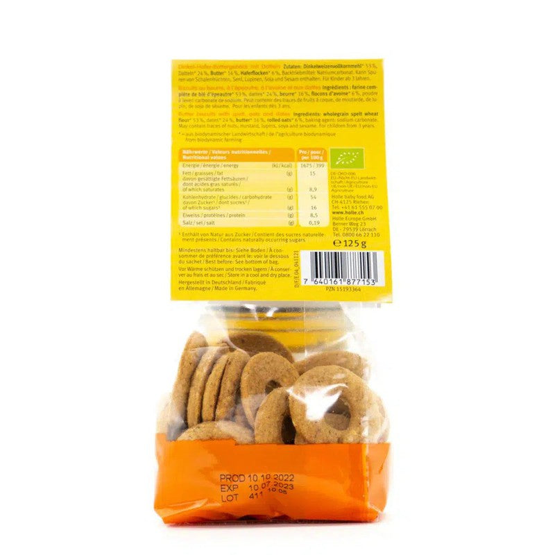 Holle Snack - Dates Fruity Rings (3+ Years), 125g - 6 Packs