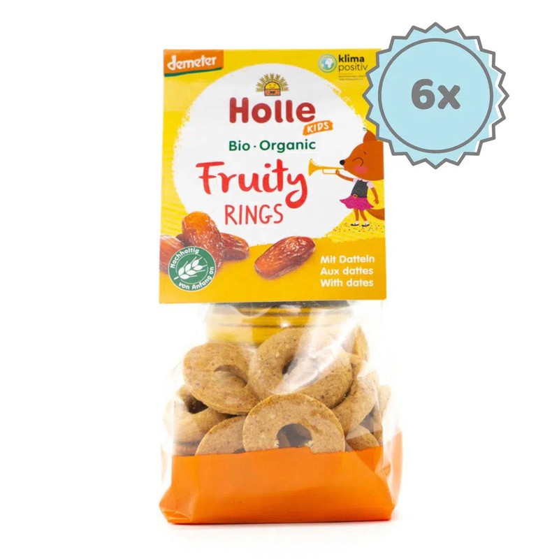 Holle Snack - Dates Fruity Rings (3+ Years), 125g - 6 Packs
