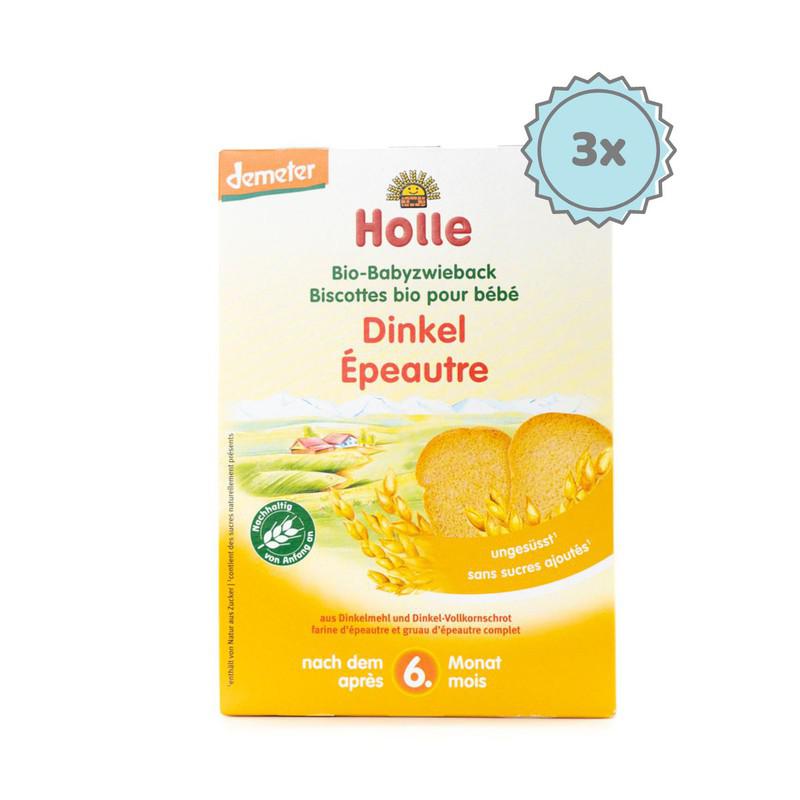 Holle Snack - Spelt Baby Rusks (6+ Months), 200g - 3 Packs