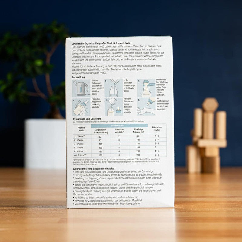 Löwenzahn Organics Stage Pre (0-6 Months) Infant Formula (500g)