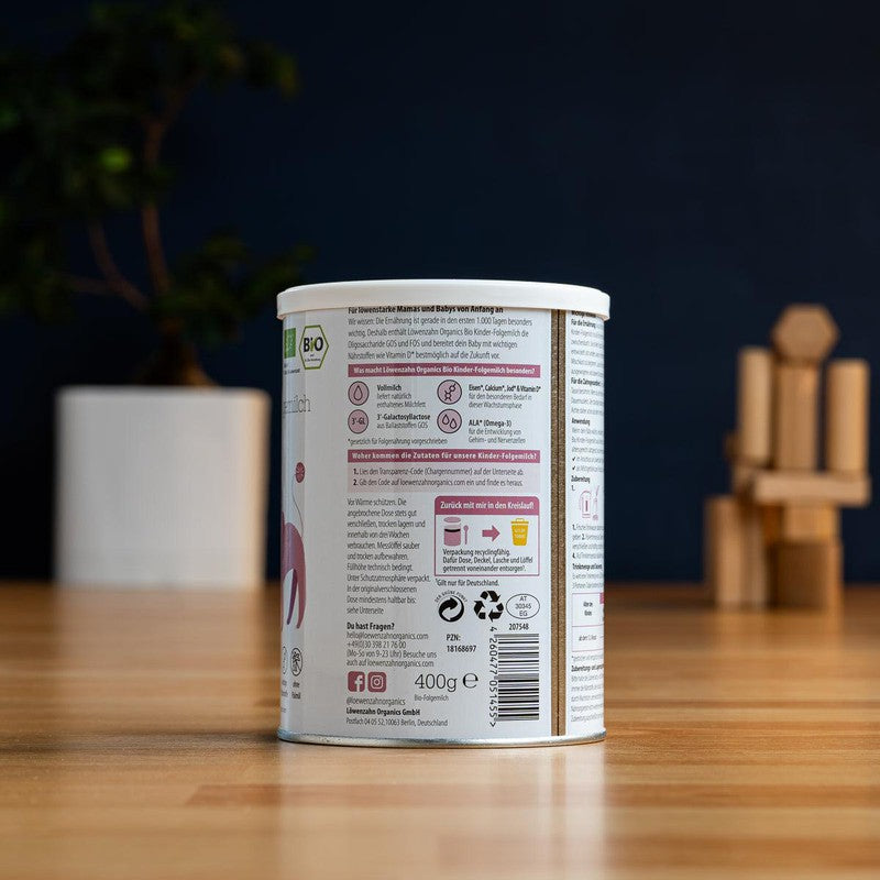 Löwenzahn Whole Cow's Milk Stage 3 (12+ Months) Toddler Follow-On Formula (400g)