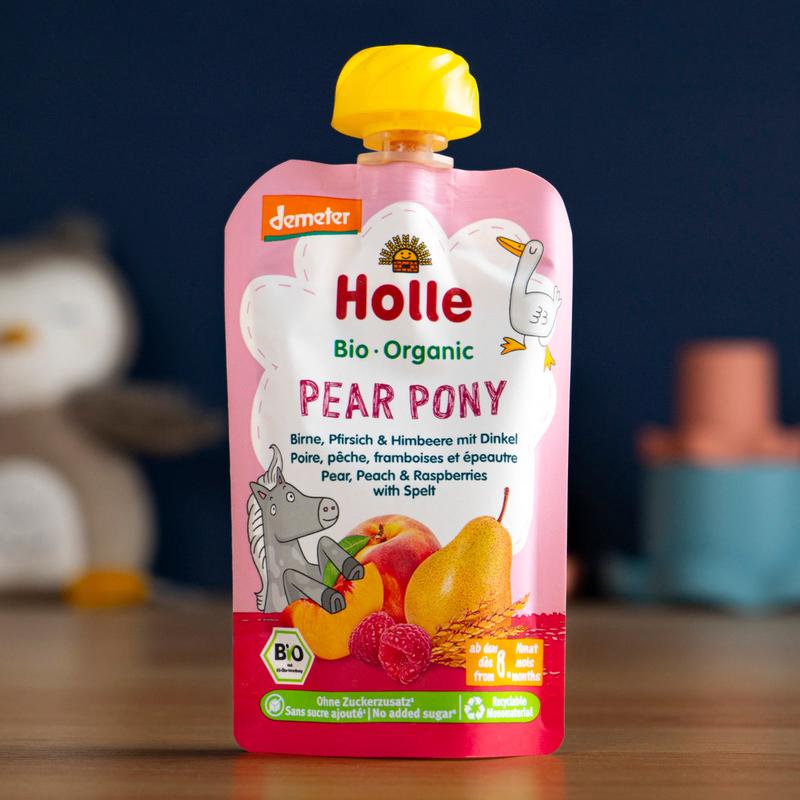 Pear Pony - Pear, Peach & Raspberries with Spelt (100g), from 8 months