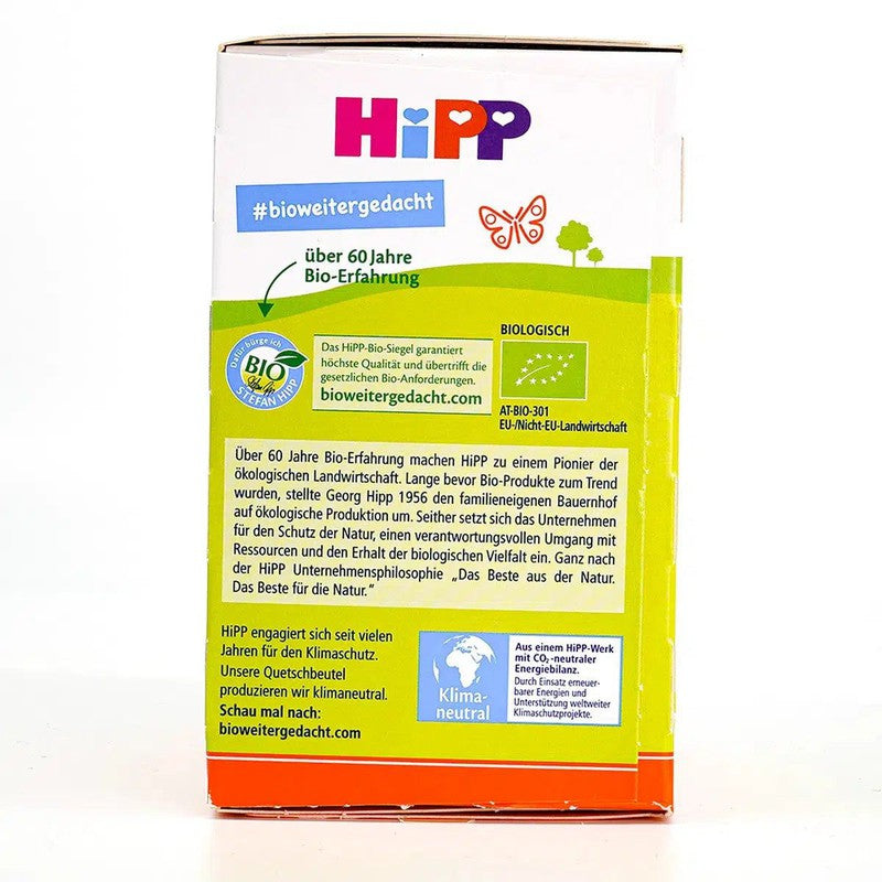 HiPP Fruit Pouches - Mango, Peach, Banana with Oats & Porridge (6+ Months) - 4 Pouches