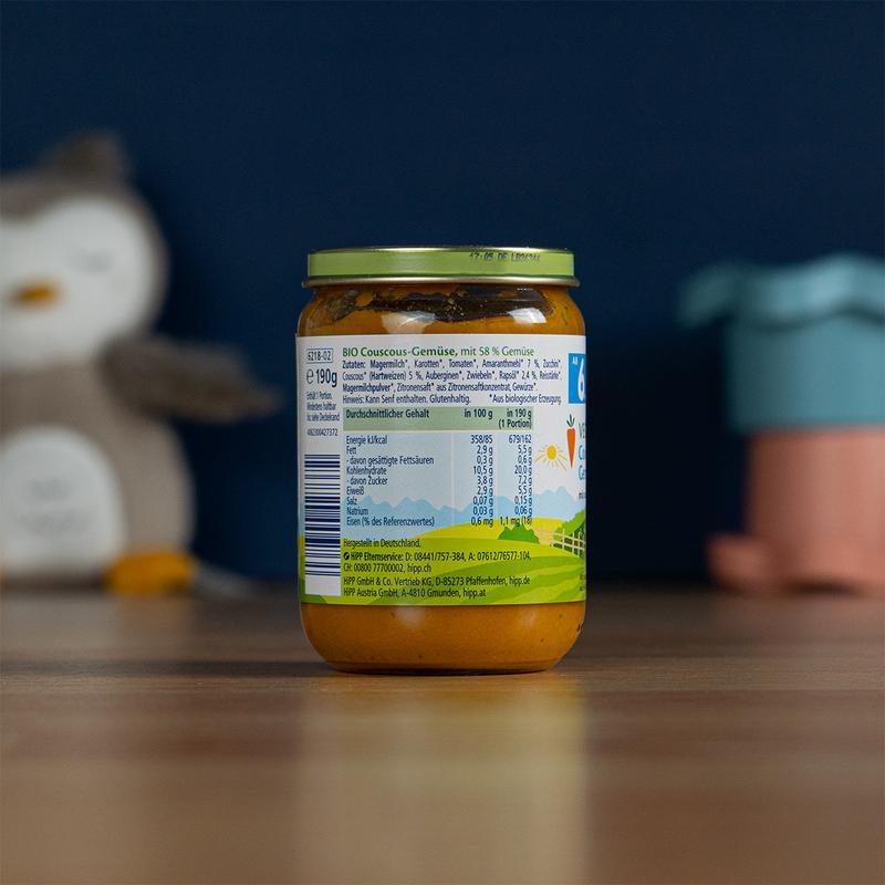 HiPP Jar - Couscous With Vegetables Puree (190g)