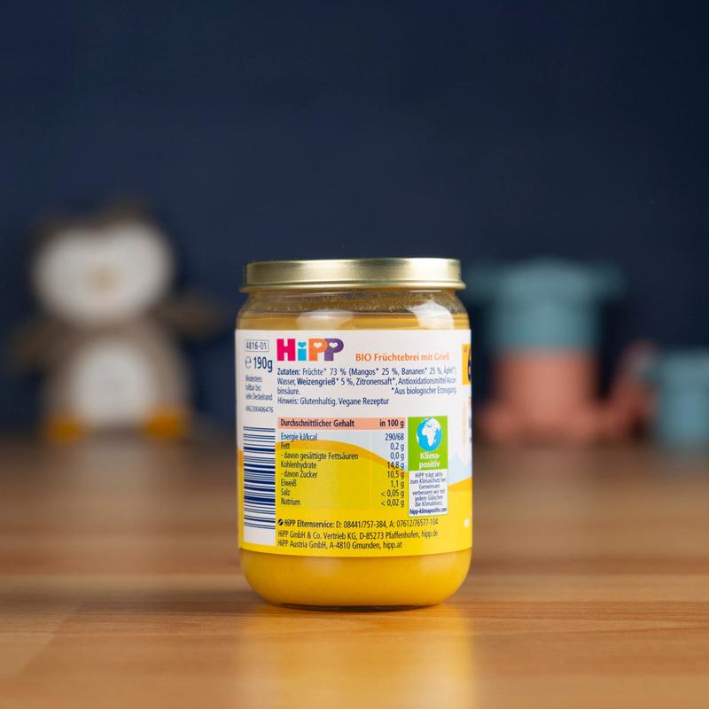 HiPP Jar - Mango Banana Semolina Puree (190g)