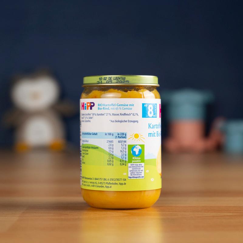HiPP Jar - Potato and Vegetables With Organic Beef Puree (220g)
