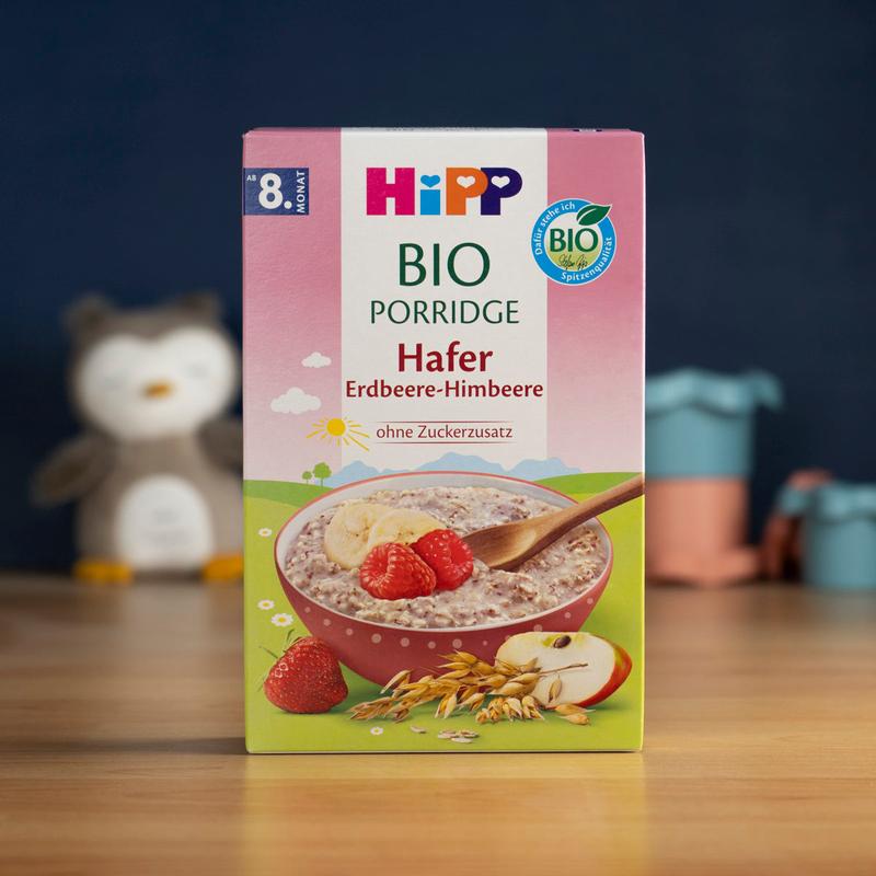HiPP Organic Porridge - Oat Strawberry-Raspberry (8+ Months) - 250g