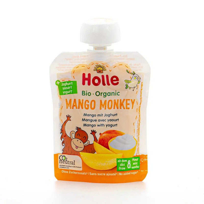 Holle Mango Monkey: Mango & Yogurt (8+ Months) - 12 Pouches