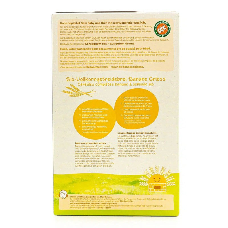 Holle Organic Fruit Porridge Banana-Semolina (6+ Months) - 250g