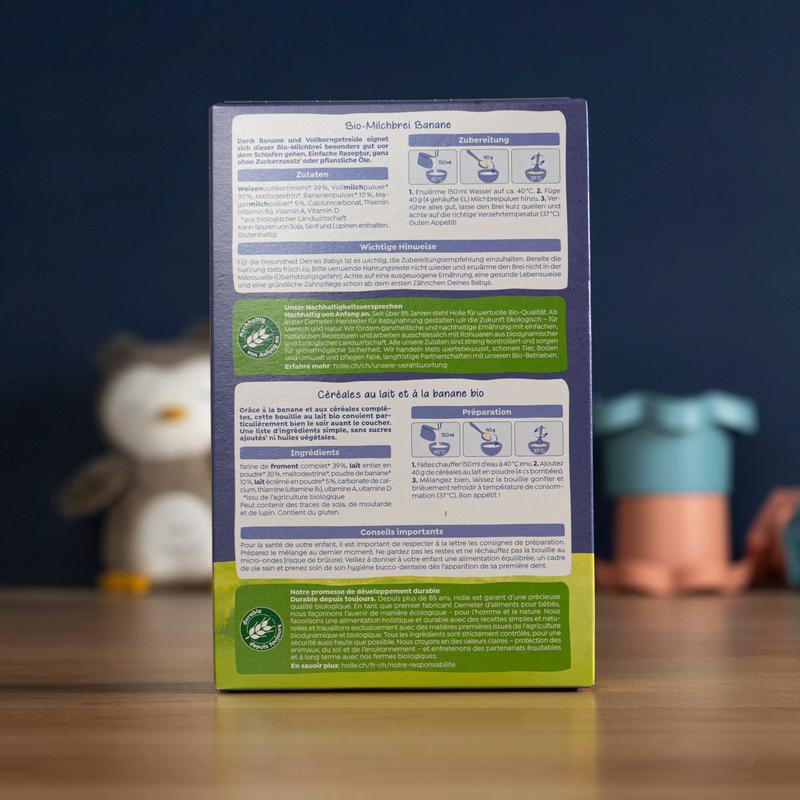 Holle Organic Milk Cereal with Bananas (6+ Months) - 250g