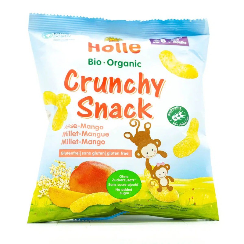 Holle Snack - Mango & Millet Crunchy Baby Puffs (8+ Months), 25g - 6 Packs