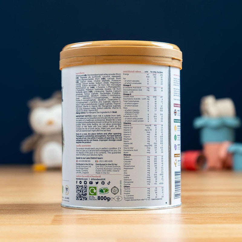 Kendamil Goat Stage 1 (0-6 Months) First Infant Milk Formula (800g): UK Version