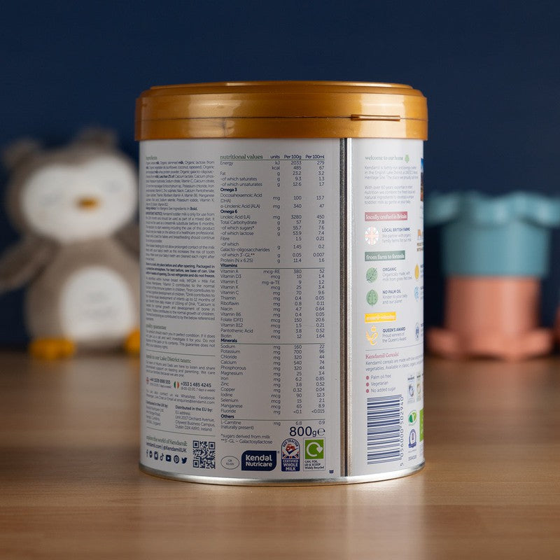 Kendamil Organic Stage 3 (12+ Months) Toddler Milk Formula (800g): UK Version