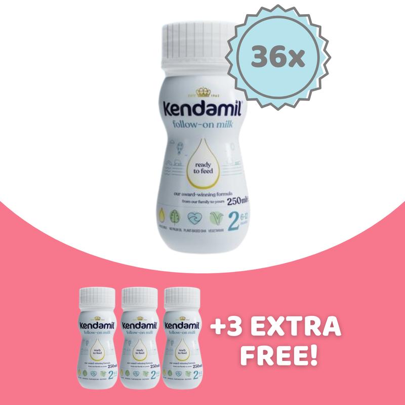 Kendamil Ready to Feed Stage 2 (6+ Months) Follow-on Milk Formula (250ml) - 36 Bottles