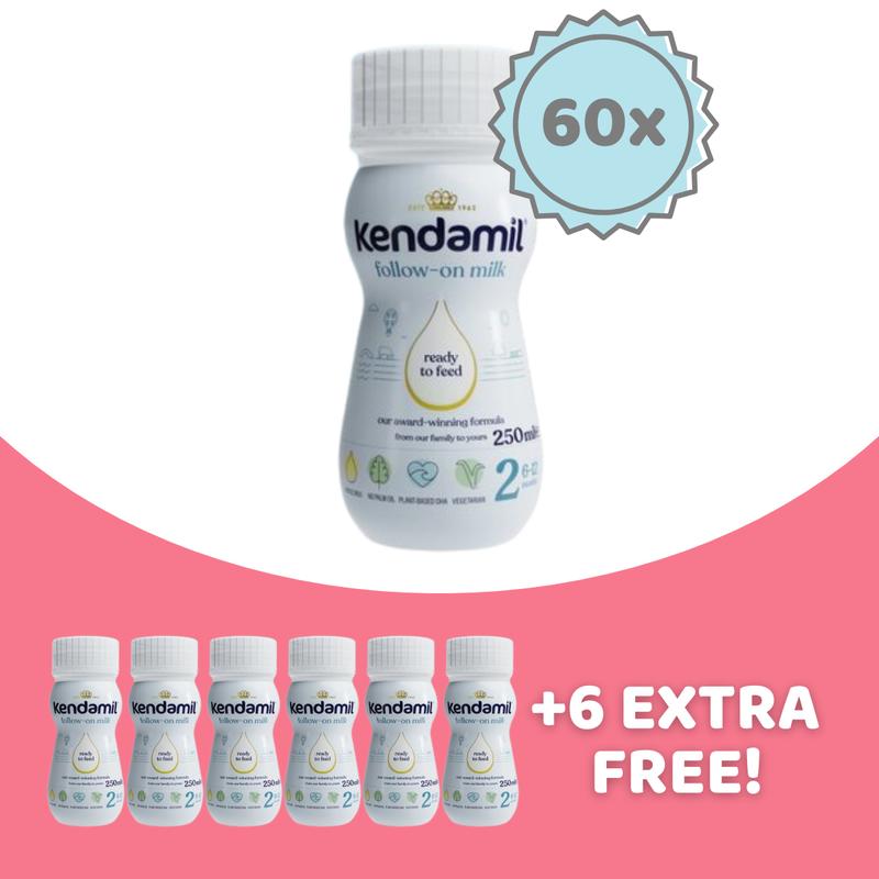 Kendamil Ready to Feed Stage 2 (6+ Months) Follow-on Milk Formula (250ml) - 60 Bottles